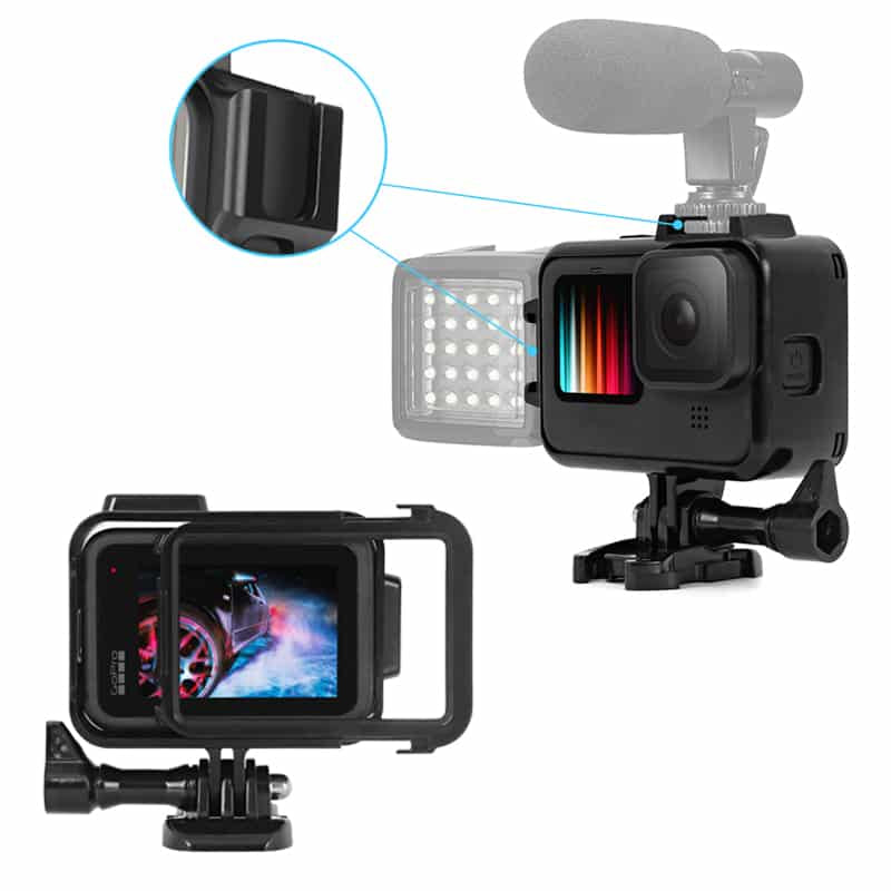 Frame voor GoPro Hero 9, 10, 11 en 12 met Cold Shoe Mounts – MOJOGEAR