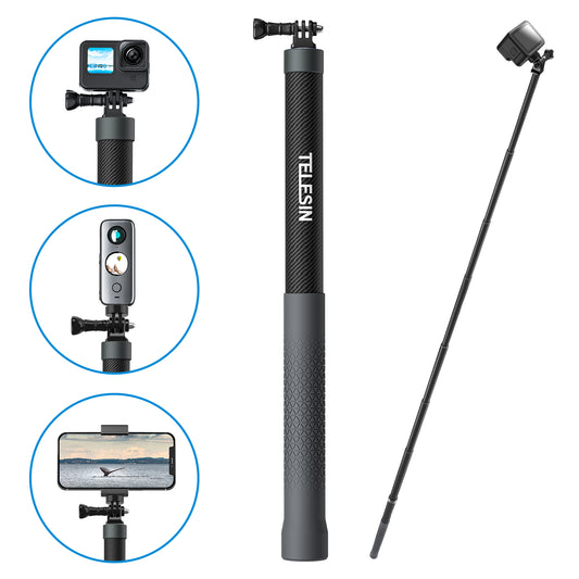 Telesin 3 meter Premium Selfie Stick for GoPro - Carbon