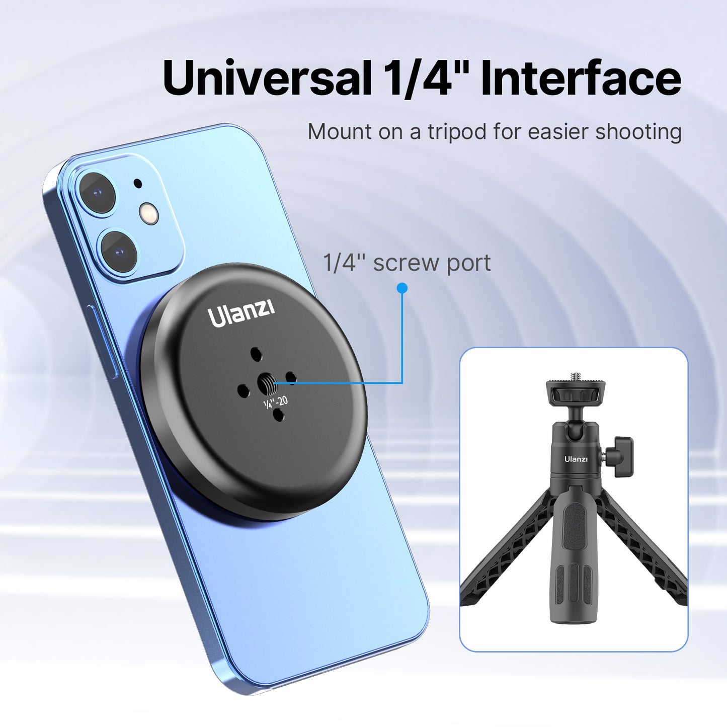 Ulanzi U-R101 magnetic Magsafe mount for tripod – With 1/4 inch screw hole