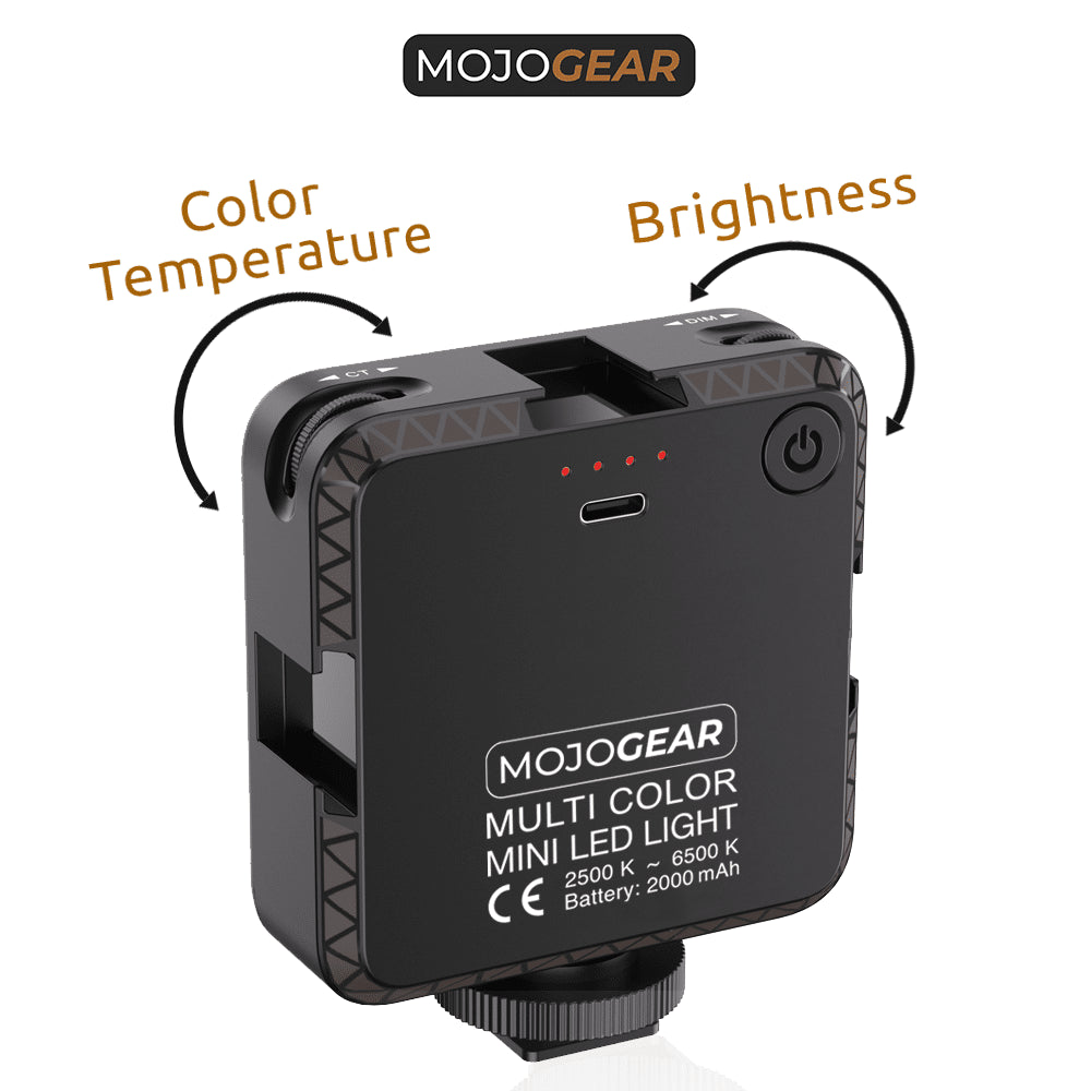 MOJOGEAR W64 Multi Color Mini LED-lamp voor smartphone en camera