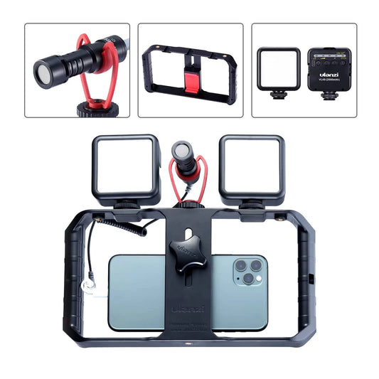 Ulanzi Smartphone Filmmaking KIT: U-Rig Pro, microfoon & 2x LED-lamp