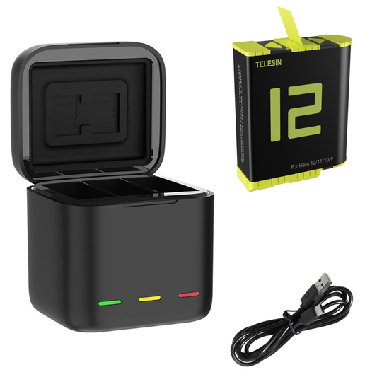 Telesin Oplaadbox met 1 batterij voor GoPro 9 / 10 / 11 / 12