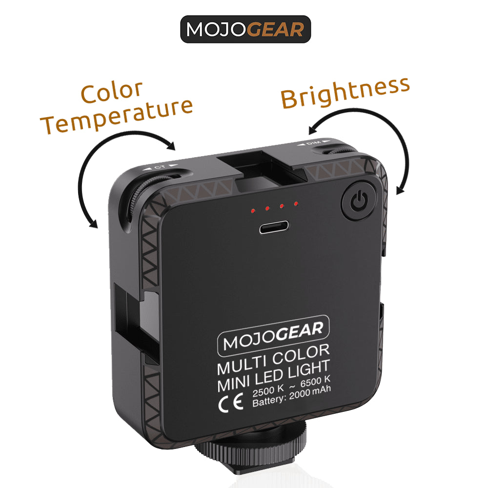 MOJOGEAR W64 Multi Color Mini LED-lamp voor smartphone en camera - Cameralampen