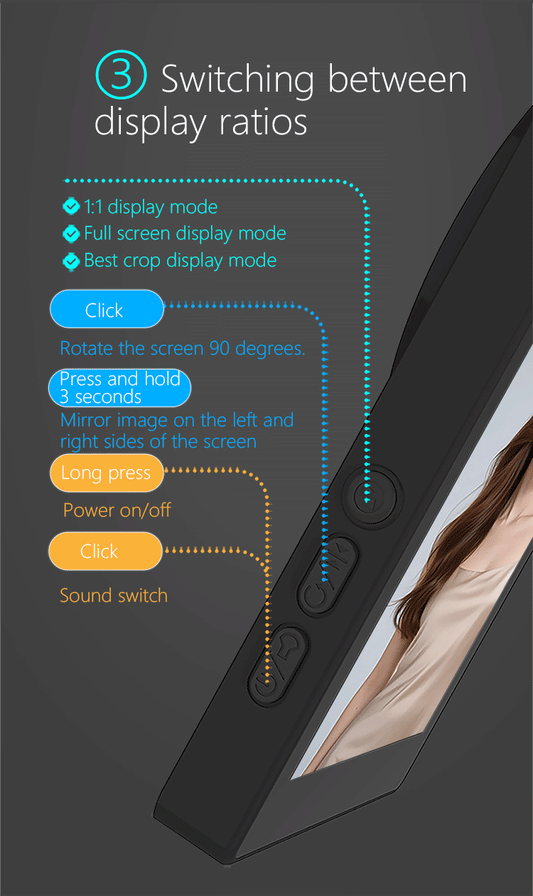 MOJOGEAR VS4 Touchscreen Selfie Vlog Monitor - Zwart - Overige producten