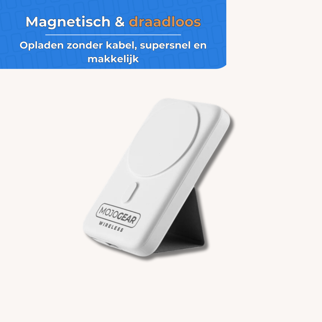MOJOGEAR Wireless MagSafe powerbank 10.000 mAh - Wit - Powerbanks