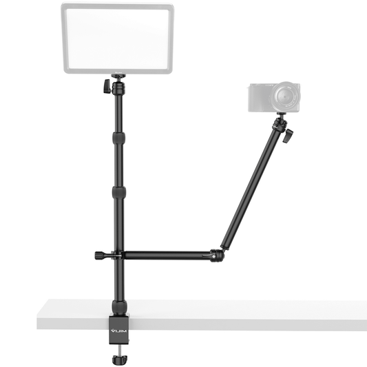 VIJIM LS11 Adjustable Double Arm Table Tripod - With Table Clamp