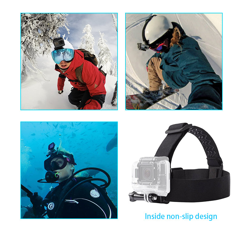 MOJOGEAR A03 Hoofd-, Borst- & Polsband Kit - voor GoPro & smartphone - GoPro Mounts