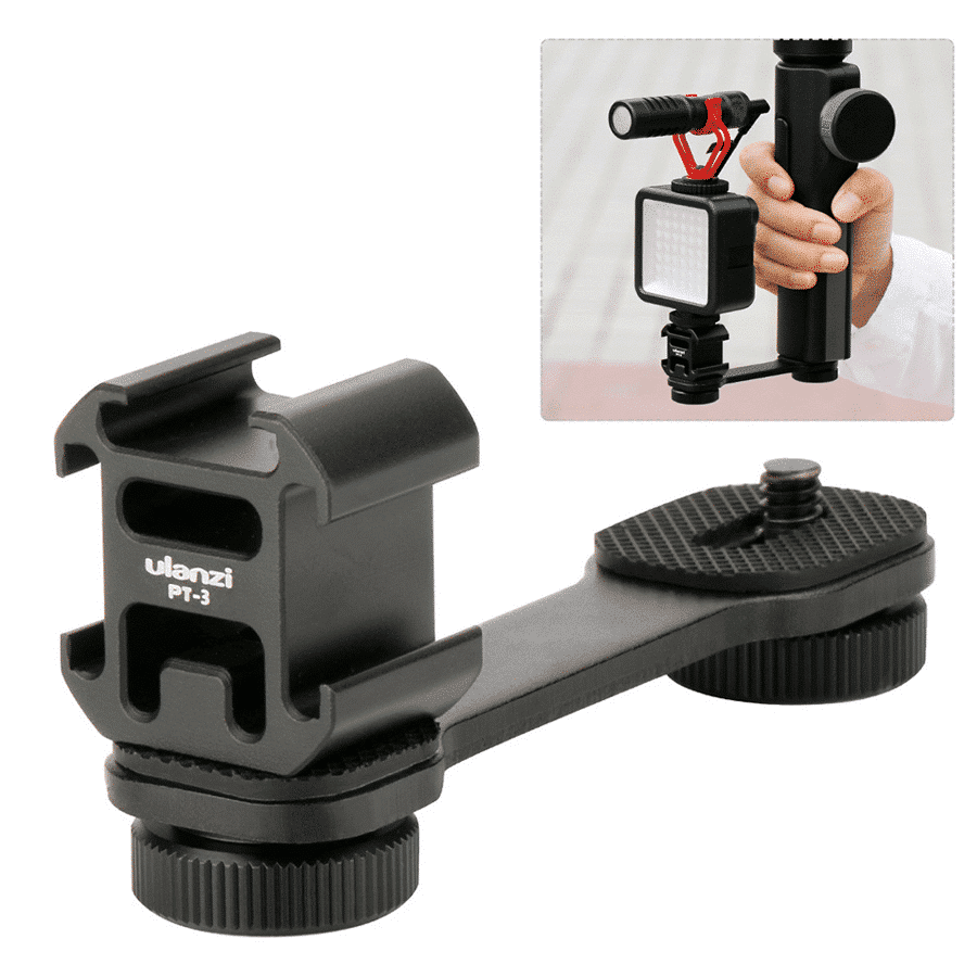 Ulanzi PT-3 Triple Cold Shoe Mount voor Gimbal, Camera en Smartphone Rig