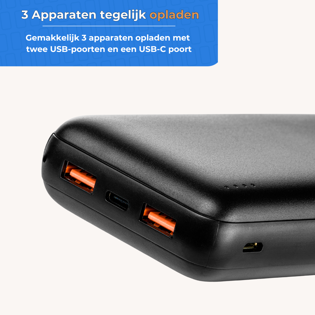 MOJOGEAR MINI XL 20,000 mAh EXTRA FAST power bank with USB-C to USB-C cable 100W USB 3.1 Extra Strong 3m