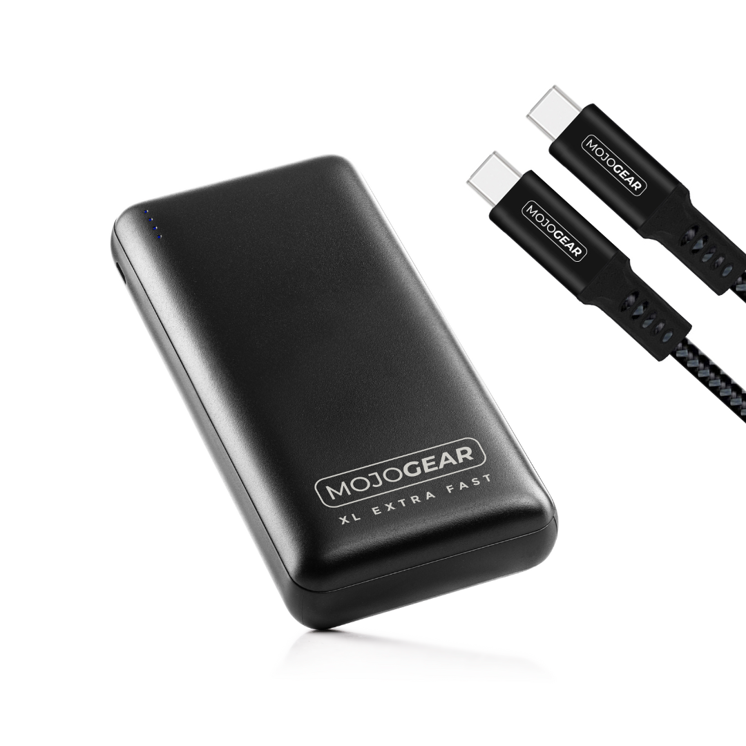 MOJOGEAR MINI XL 20.000 mAh EXTRA FAST powerbank met USB-C naar USB-C kabel 100W USB 3.1 Extra Sterk 1,5 m