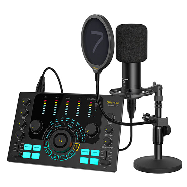 7RYMS 7CasterSE3 voor Podcast, Streaming, Gaming en Muziek - Met 2x XLR - Microfoonaccessoires