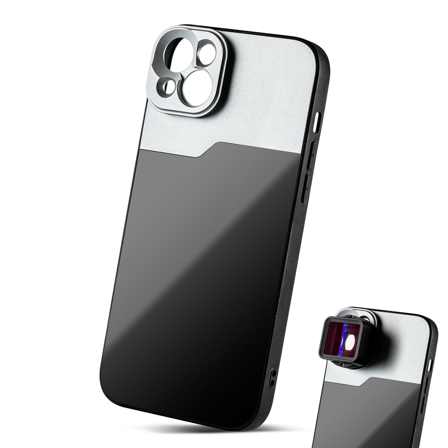 MOJOGEAR 17mm lens case voor iPhone 13 en 14 - Zwart/Grijs