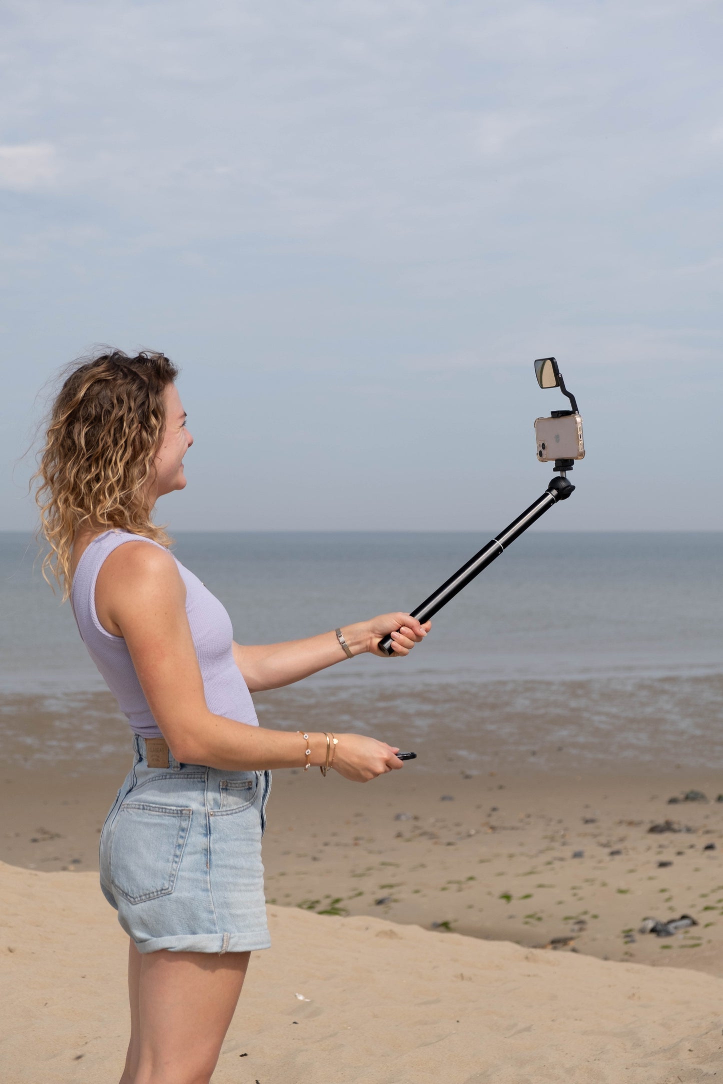 Ulanzi ST-30 Telefoonhouder voor statief met selfie/vlog spiegel - Metaal