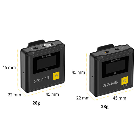 7RYMS iRay DW20(B) Draadloze Microfoon-set met 1 zender - Draadloze microfoons