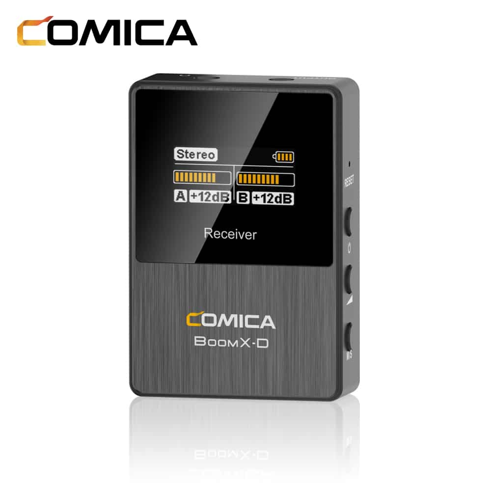 Comica BoomX-D D1 draadloze microfoon-set met 1 zender en ontvanger voor camera en smartphone