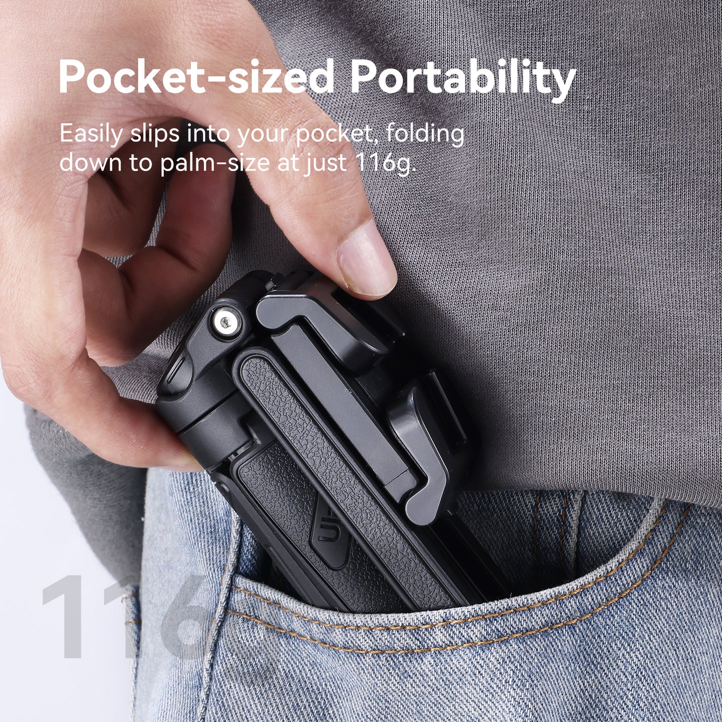 Ulanzi JJ02 Pocket selfie stick statief met bluetooth afstandsbediening - Selfiesticks
