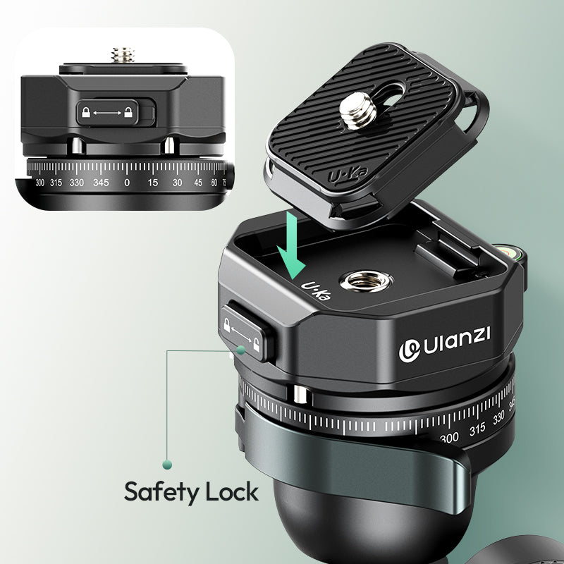 Ulanzi GlideGo JJ05 Photo Tripod met kantelbare arm - Carbon - Grote statieven