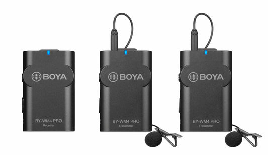 BOYA WM4 Pro K2 draadloze microfoon met 2 zenders - voor smartphone / camera / PC - Draadloze microfoons