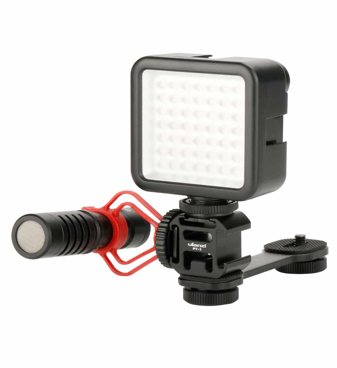 Ulanzi PT-3 Triple Cold Shoe Mount voor Gimbal, Camera en Smartphone Rig