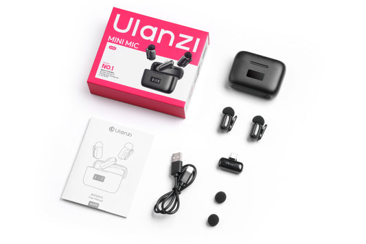 Ulanzi A200 Mini Mic draadloze microfoon USB-C - Zwart - Draadloze microfoons