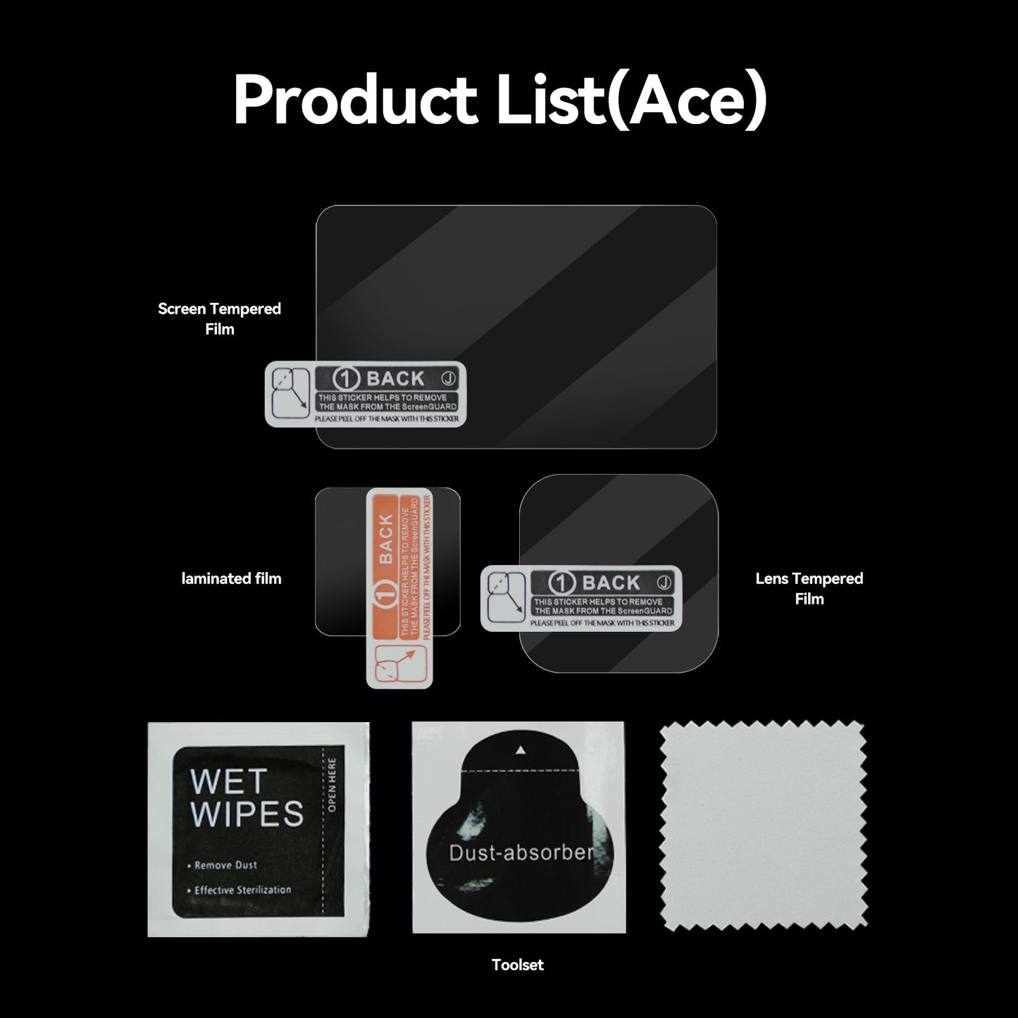 Telesin Screenprotector-set gehard glas Insta360 Ace Pro