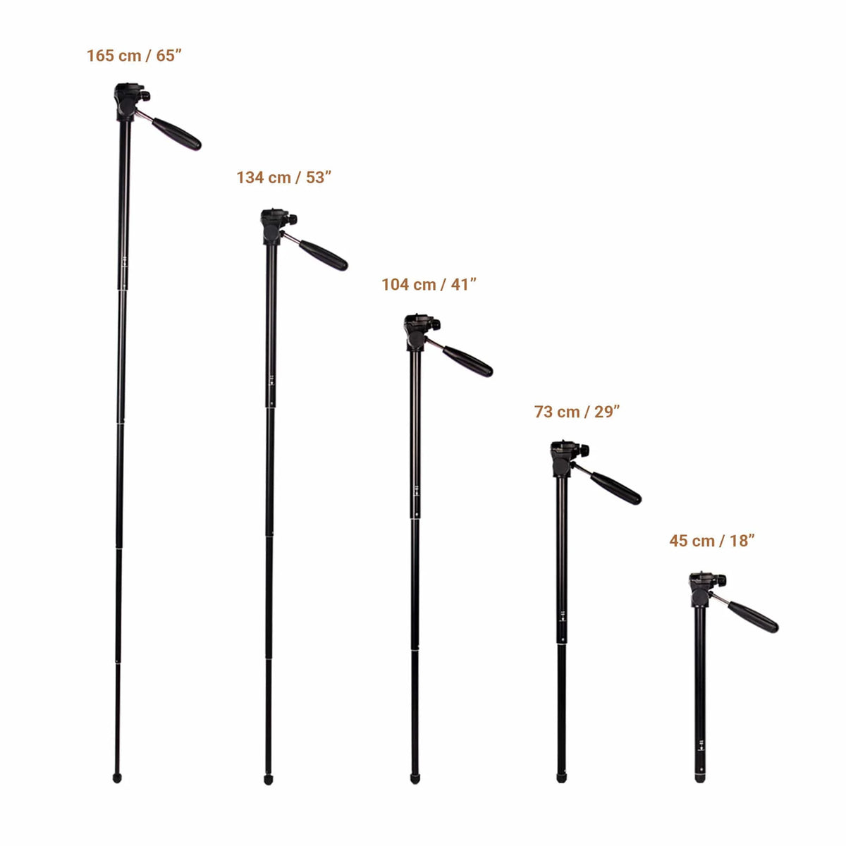 MOJOGEAR 177cm 2-in-1 camera en telefoon statief: driepoot & monopod