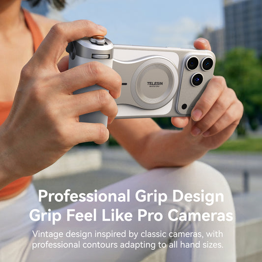 Telesin Master Grip voor iPhone 18/17/16/15/14/13/12 - Wit - Handgrips