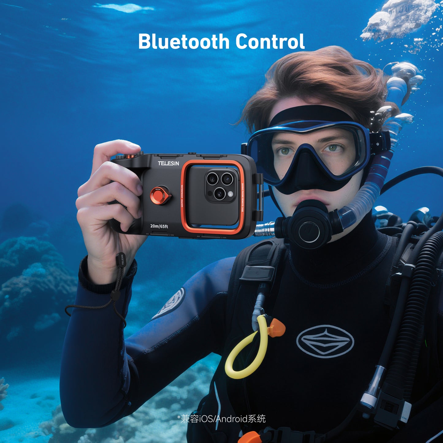 Telesin Smartphone Diving Case with Buttons and Vacuum Pump