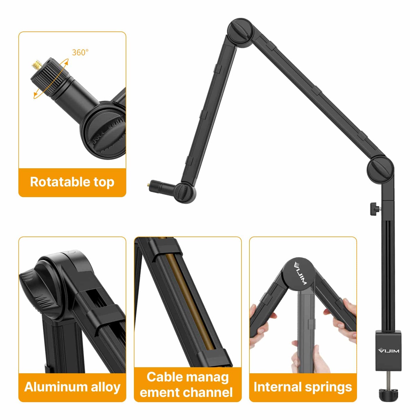 VIJIM LS24 Microphone arm with table clamp and cable guide