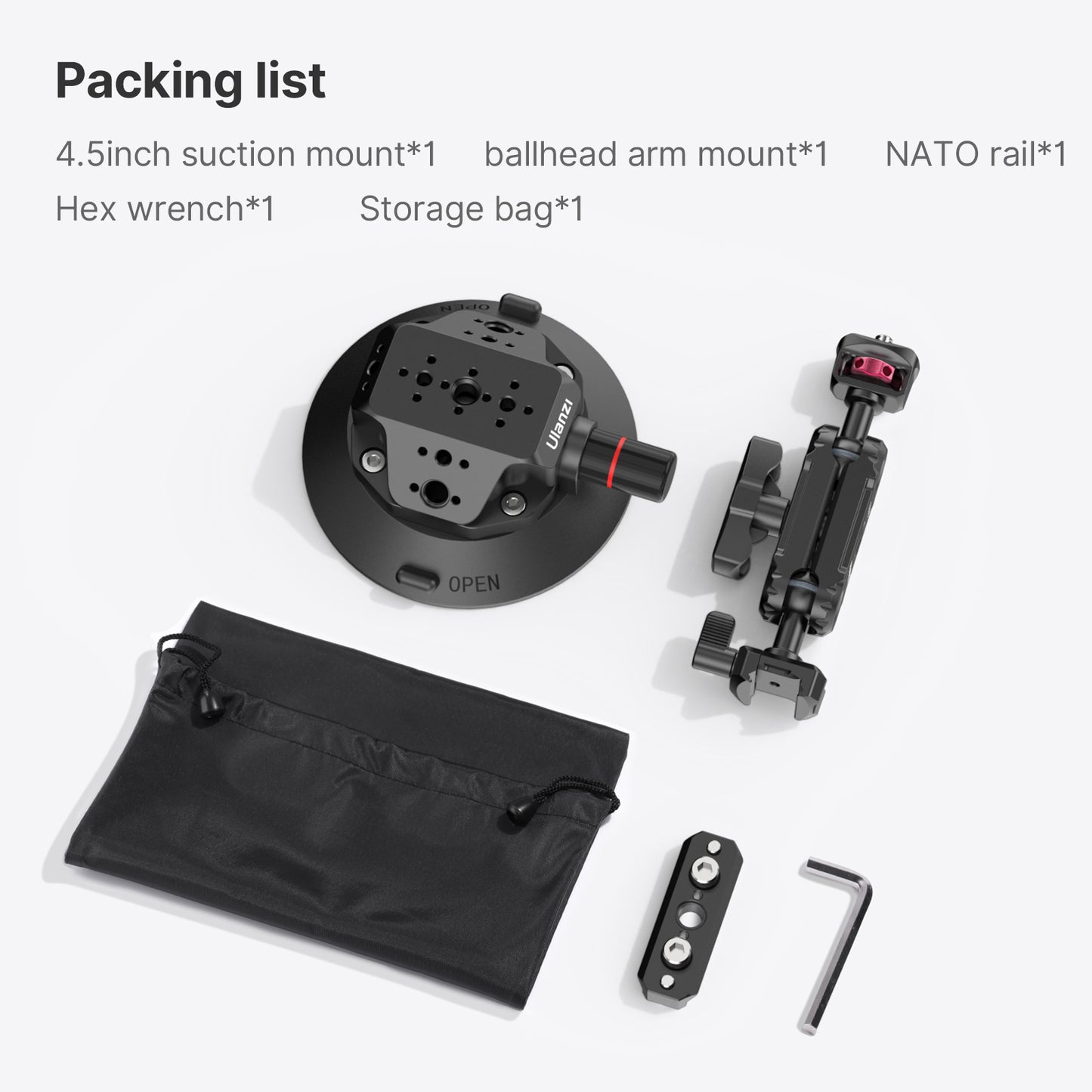 Ulanzi SC-02 Extra Strong 4.5 inch Suction Cup with Magic Arm for Camera - up to 3kg