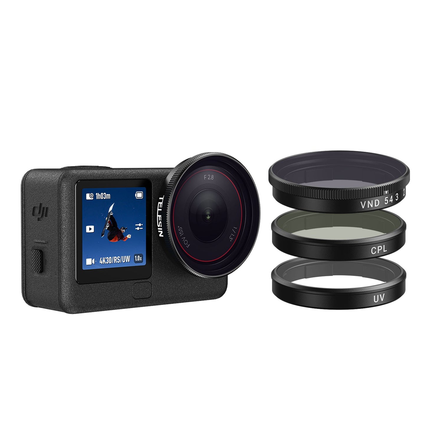 Telesin Filter kit for DJI Osmo Action 6 - CPL + UV + VND