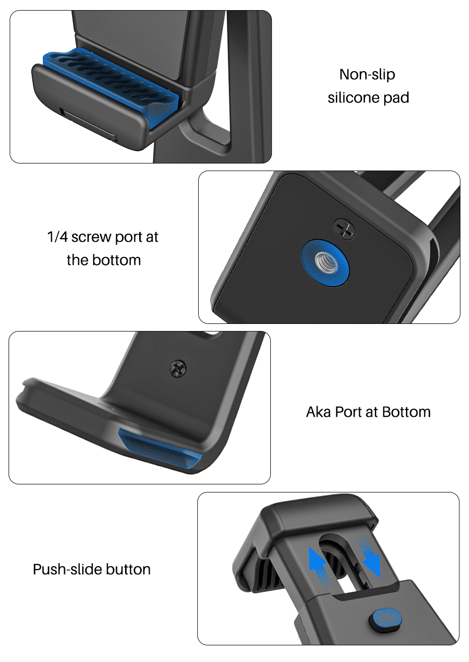 Ulanzi ST-20 360º draaibare Tablethouder voor statief - met 2 Cold Shoe Mounts