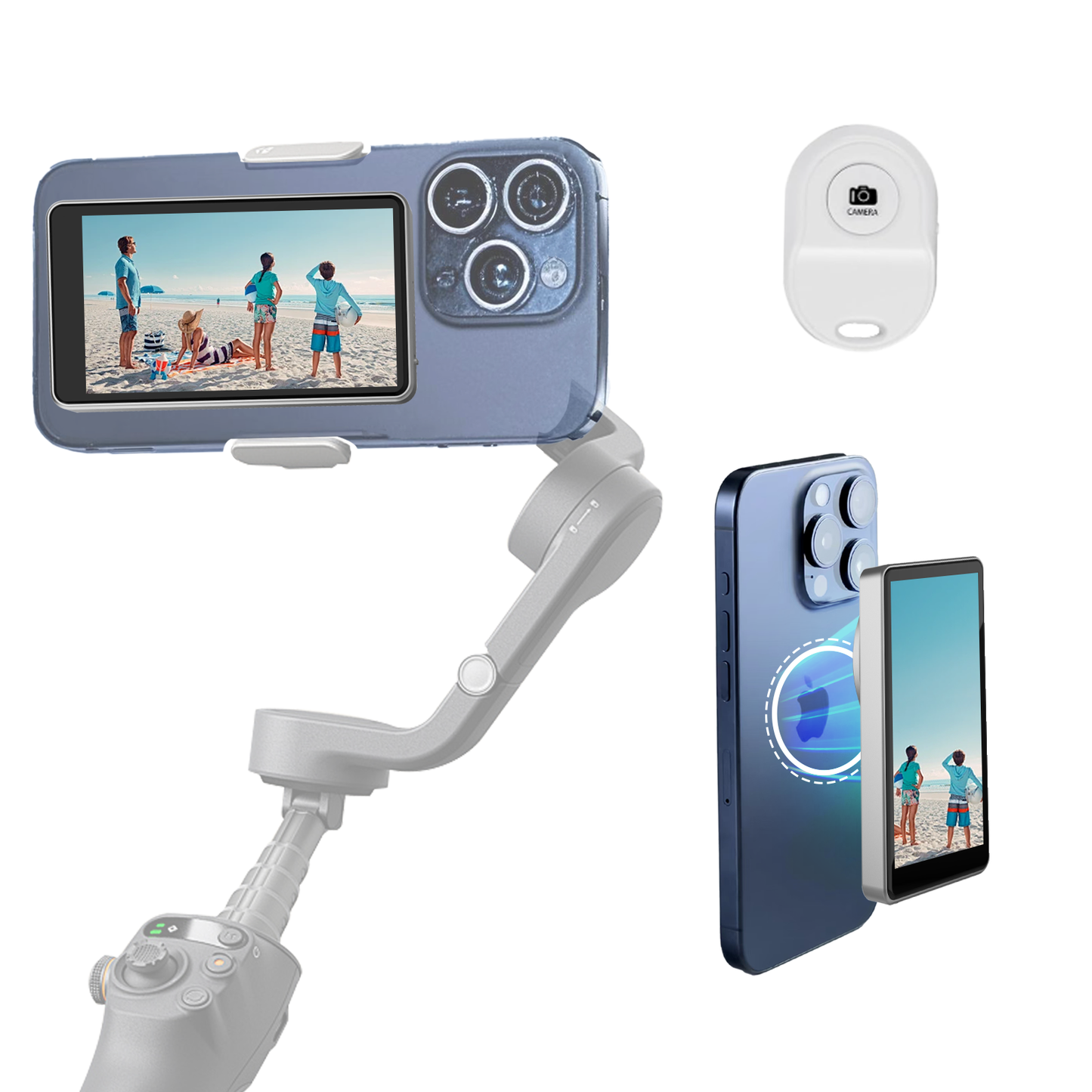 MOJOGEAR VS2 Selfie Vlog Monitor voor iPhone en Android - Donkergrijs