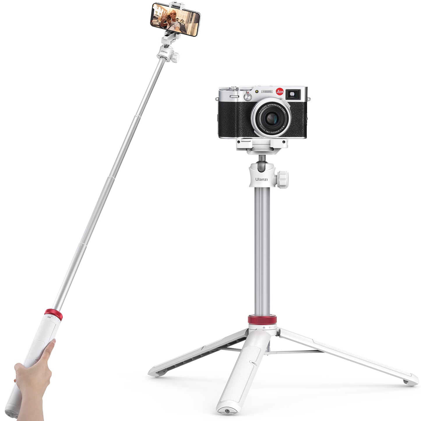 Ulanzi MT-44 Selfie Stick Tripod for Phone and Camera - 146cm - White