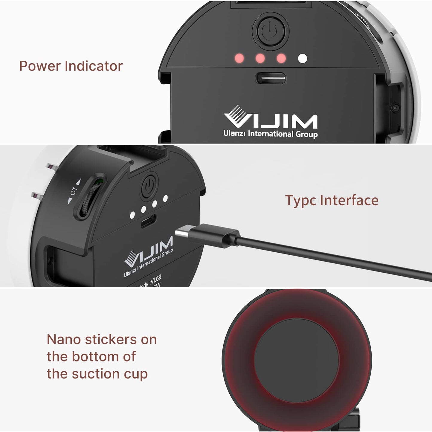 VIJIM VL69 for video calls - with suction cup for laptop / computer / monitor