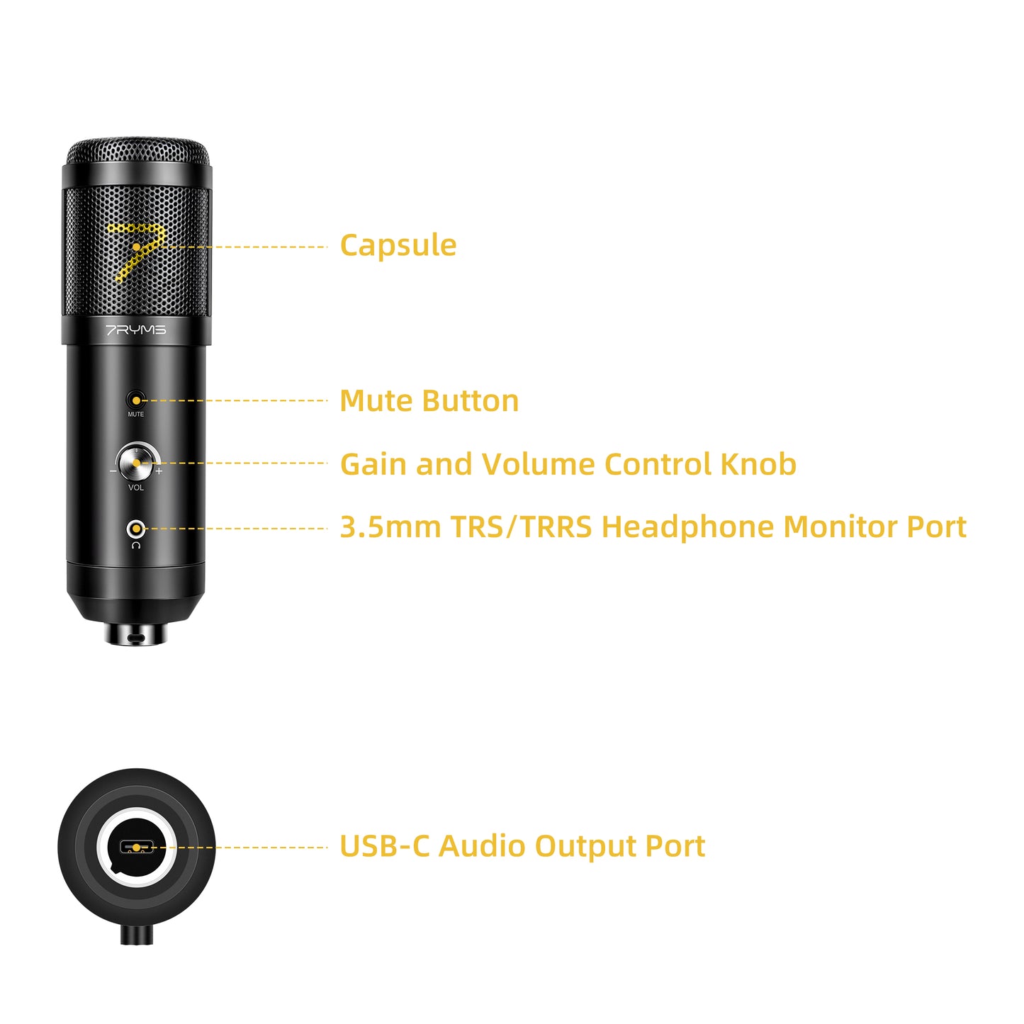 7RYMS AU01-K2 USB Microphone Kit with Table Stand