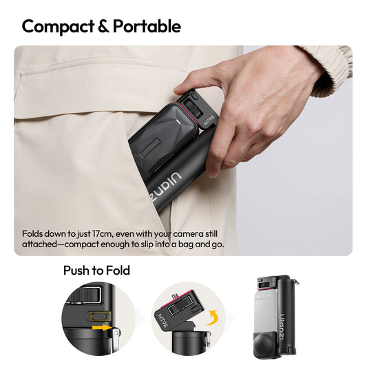 Ulanzi MT98 Opvouwbare Invisible Selfiestick voor Insta360 - Selfiesticks