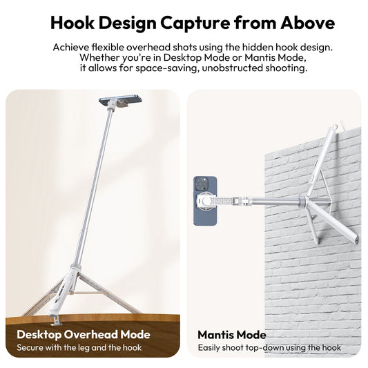 Ulanzi TT88 Overhead smartphone selfiestick - Wit - Selfiesticks