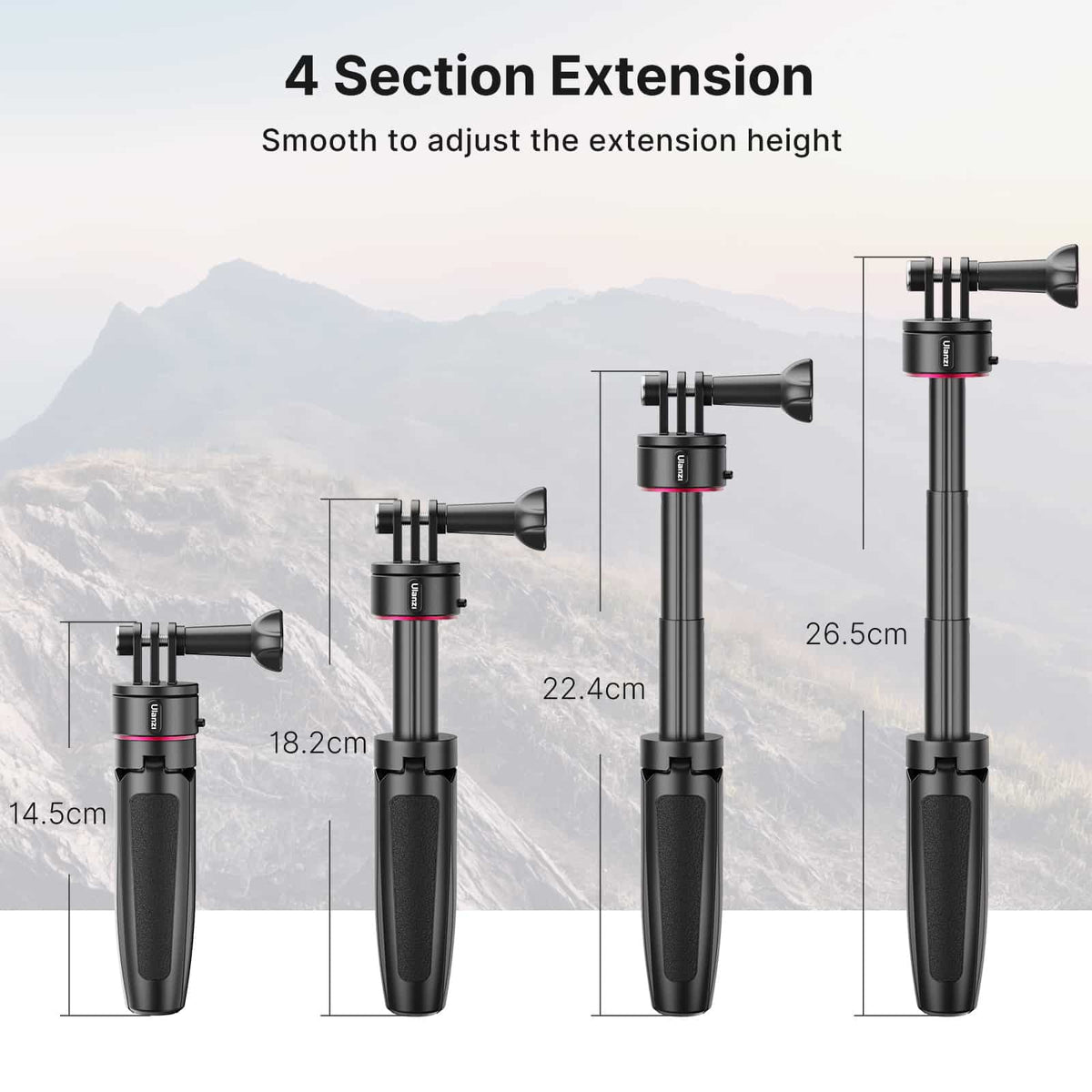Ulanzi Go Quick II tripod: Magnetische GoPro Tripod & Selfie Stick - GoPro Tripods