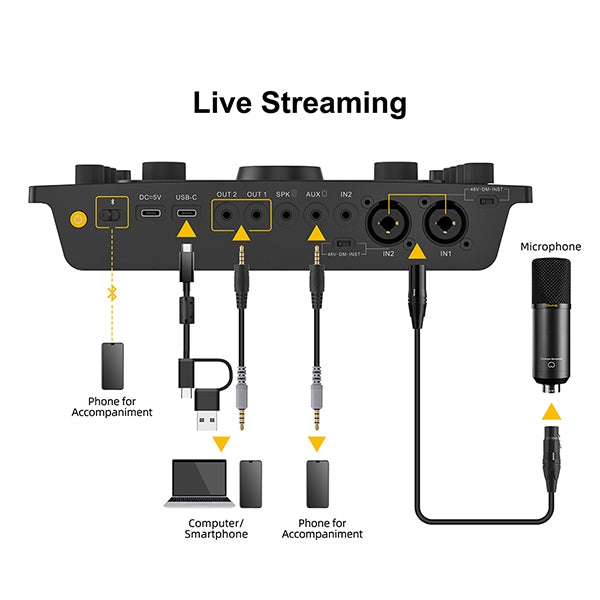 7RYMS 7CasterSE3 voor Podcast, Streaming, Gaming en Muziek - Met 2x XLR - Microfoonaccessoires