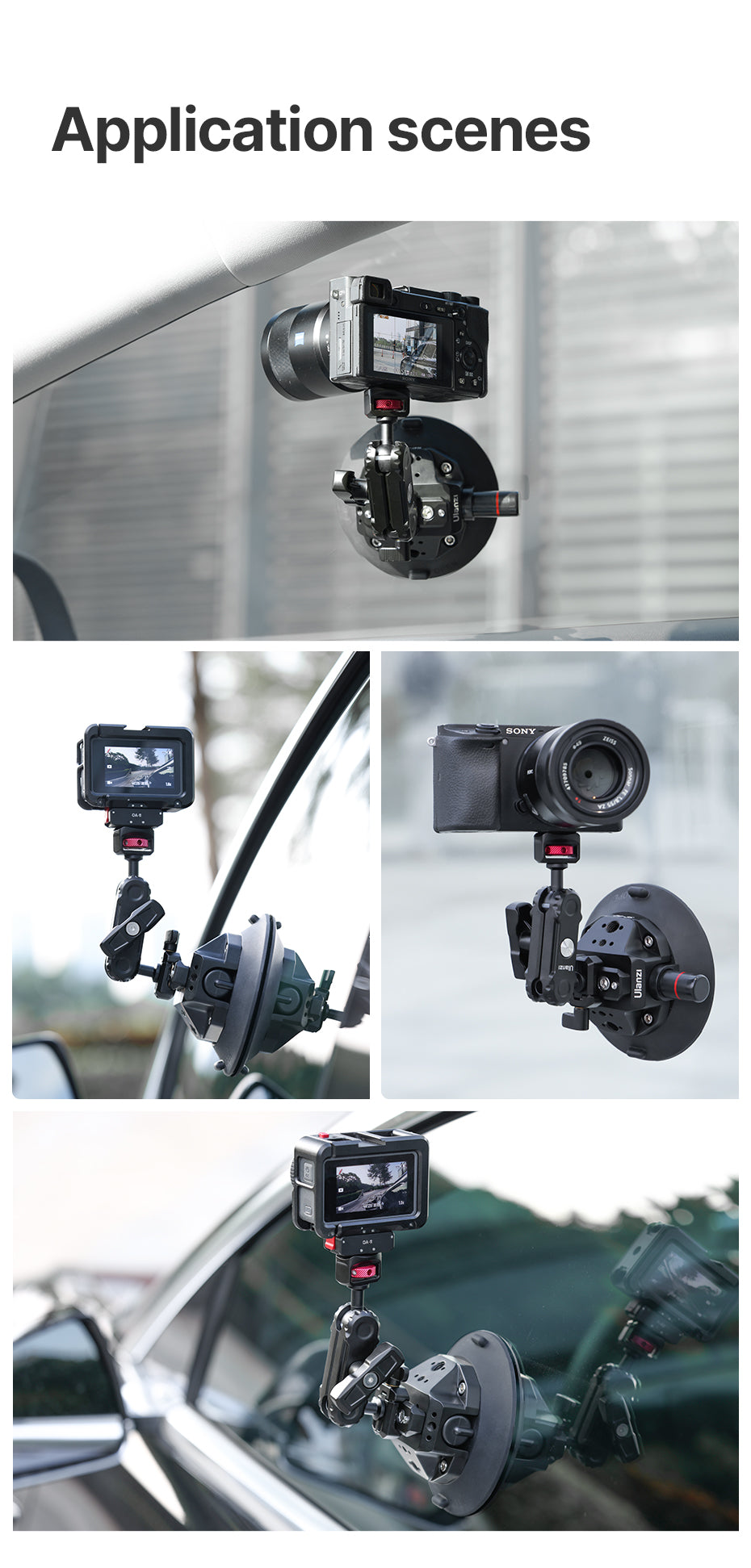 Ulanzi SC-02 Extra Strong 4.5 inch Suction Cup with Magic Arm for Camera - up to 3kg