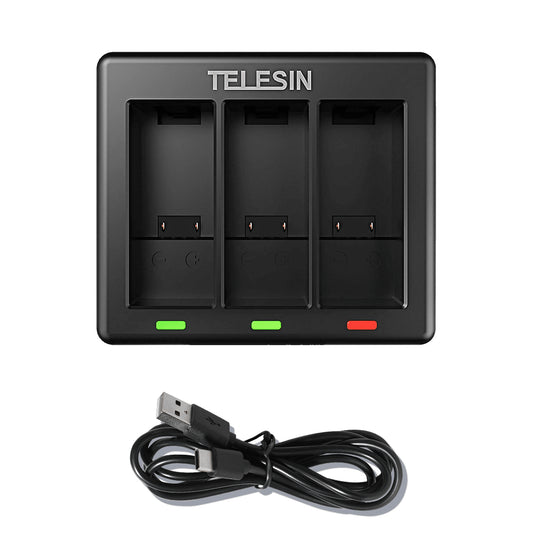 Telesin Triple Battery Charger for GoPro 9, GoPro 10, GoPro 11 &amp; GoPro 12