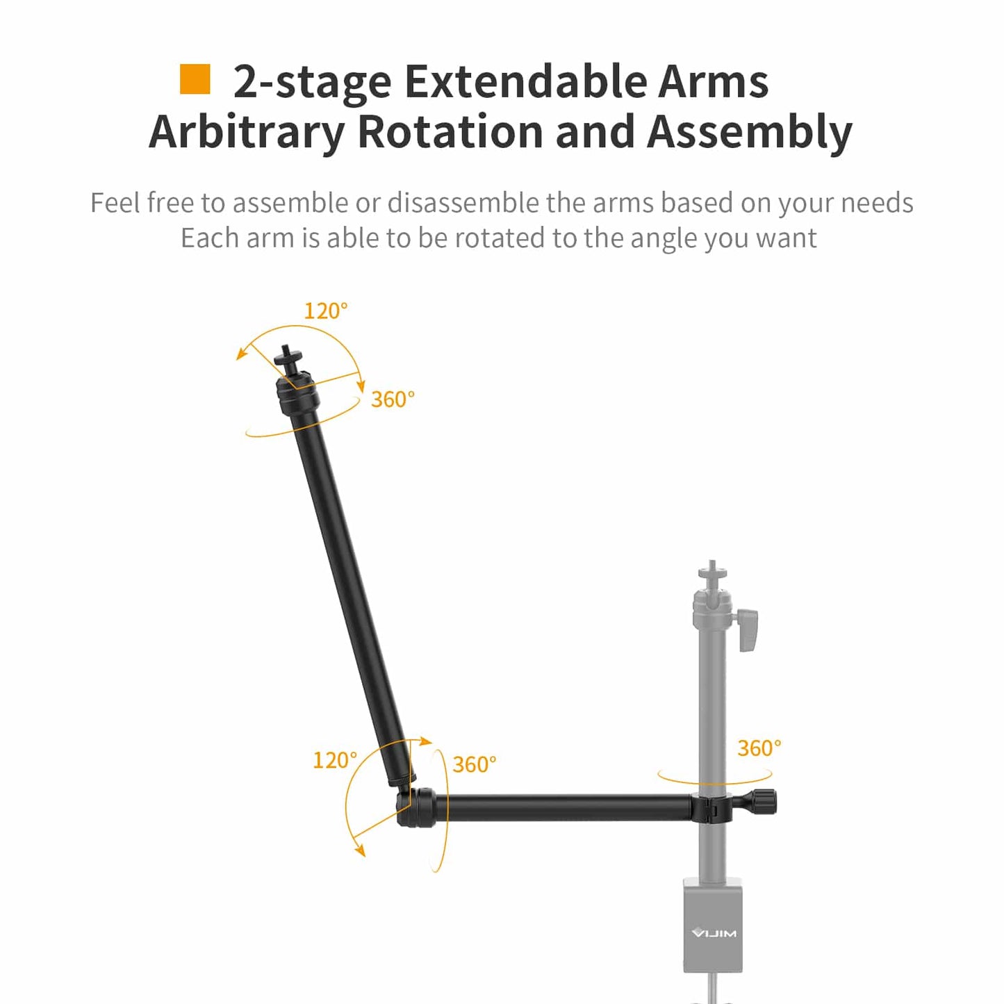 VIJIM LS04 Statief-arm voor camera/microfoon/videolamp