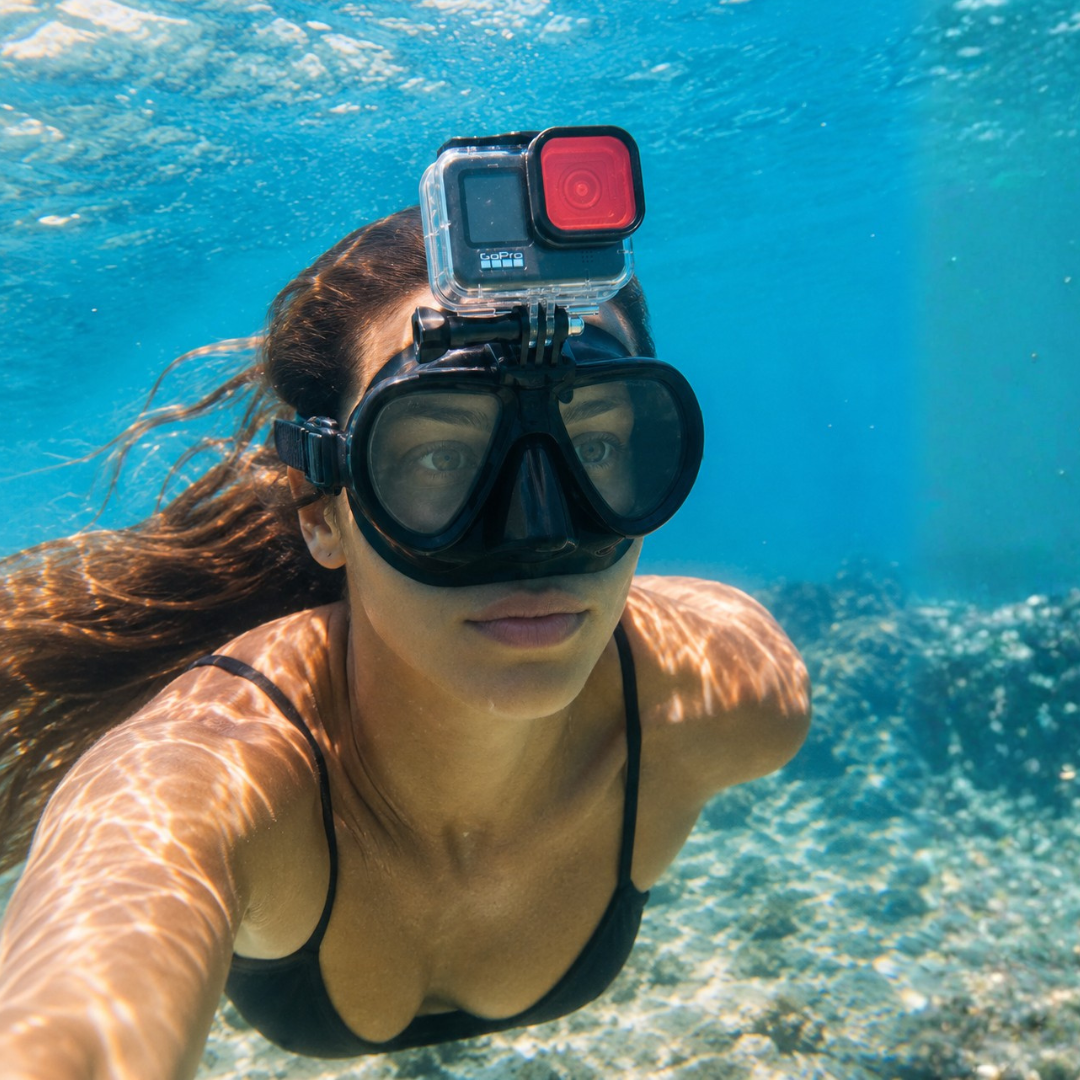 MOJOGEAR duikbril met GoPro mount en case - GoPro Onderwater-accessoires