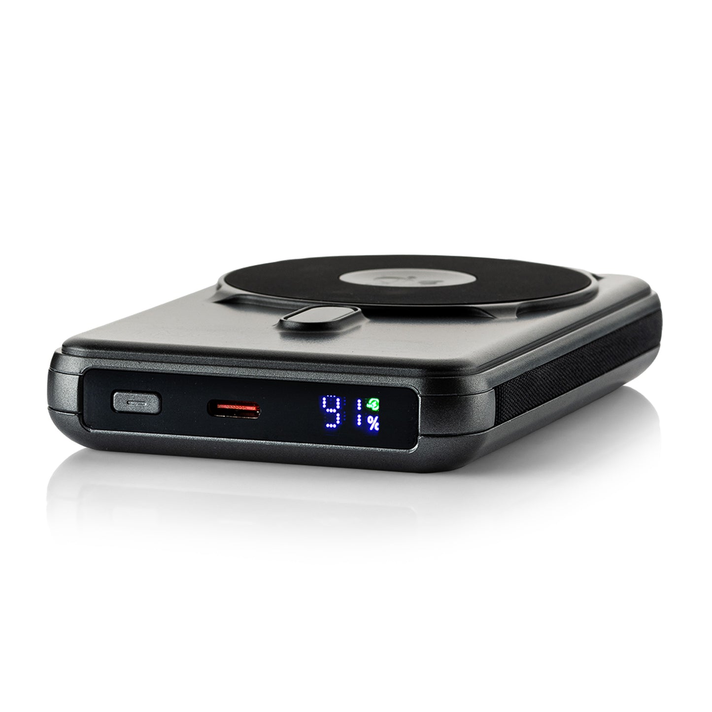 MOJOGEAR NovaMag All-in-1 Powerbank 10,000 mAh – Wireless Qi2 & Built-in Cables – Gray