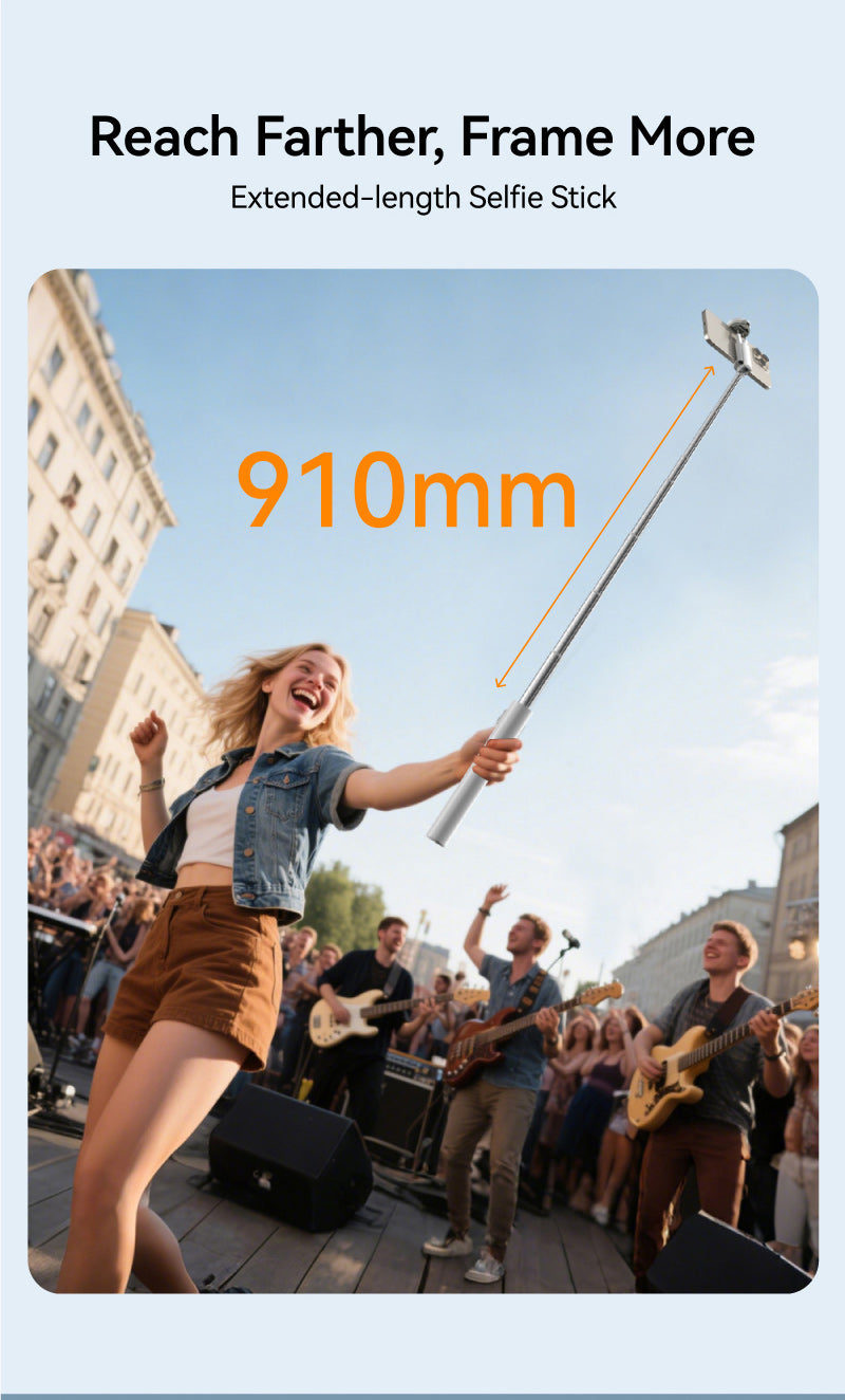 Telesin Selfiestick Statief voor smartphone met remote - Wit