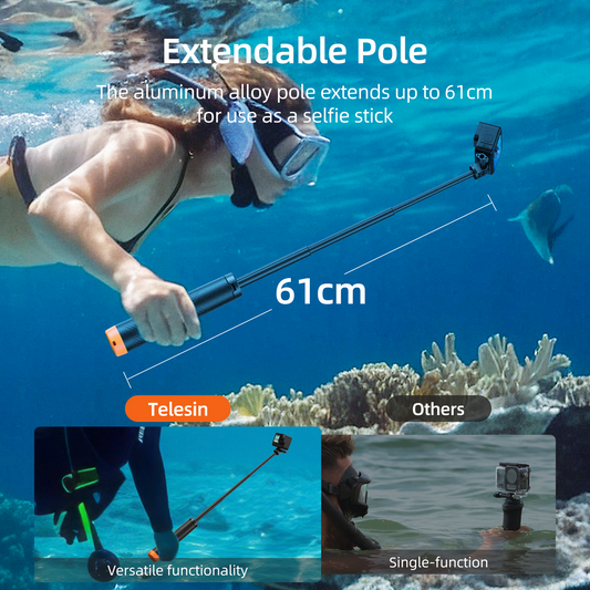 Telesin Floating Selfiestick Statief & bobber voor Actioncam -