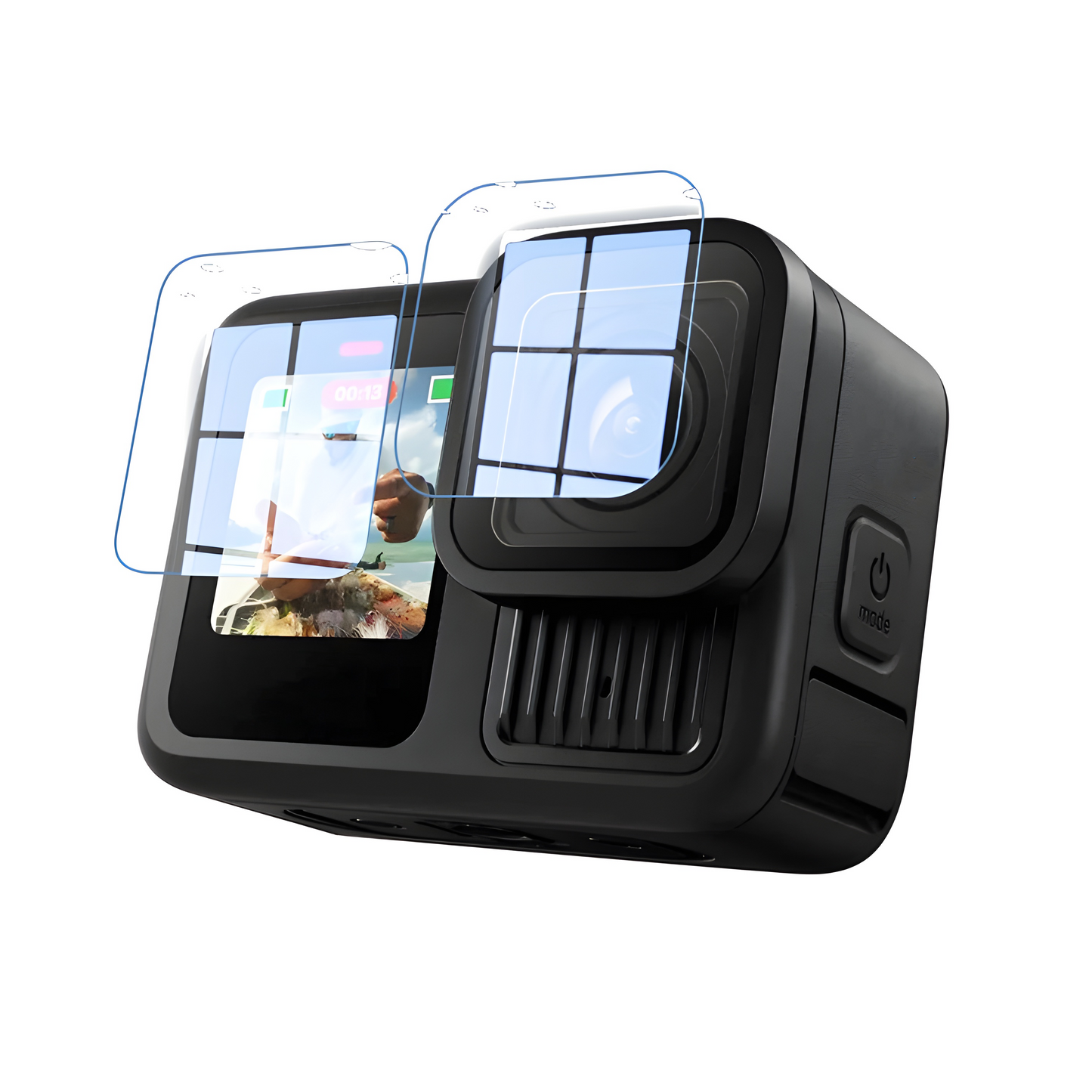 Set di pellicole in vetro temperato HD per Go Pro HERO 8 Nero Set di pellicole in vetro temperato HD per Go Pro HERO 8 Nero