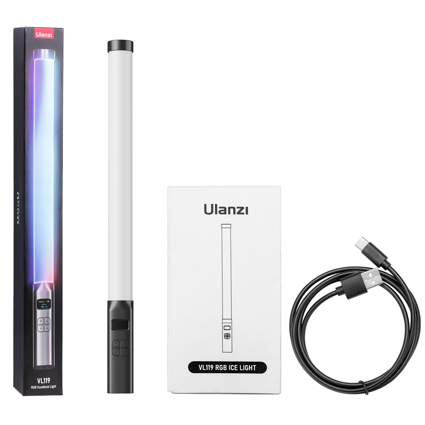 Ulanzi VL119 RGB Tube Light XL met handvat