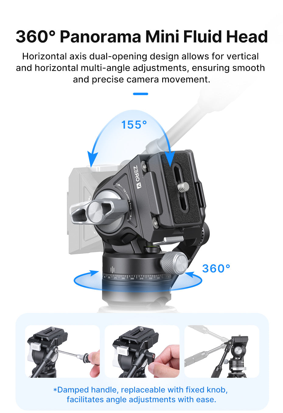 Ulanzi x Coman Zero V carbon reisstatief met Videokop